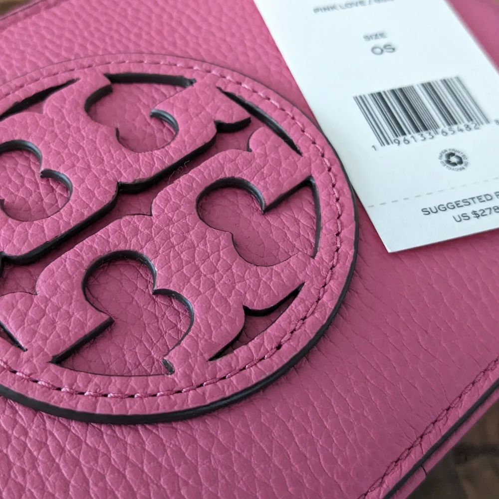 TORY BURCH MILLER MINI LEATHER CROSSBODY DOUBLE T APPLIQUE + DUST BAG NWT ❤️ - Picture 5 of 11